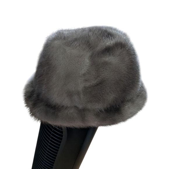 Vintage Creation Vittorio Genuine Fur Lined Hat Inner Gray Brown - Picture 2 of 7